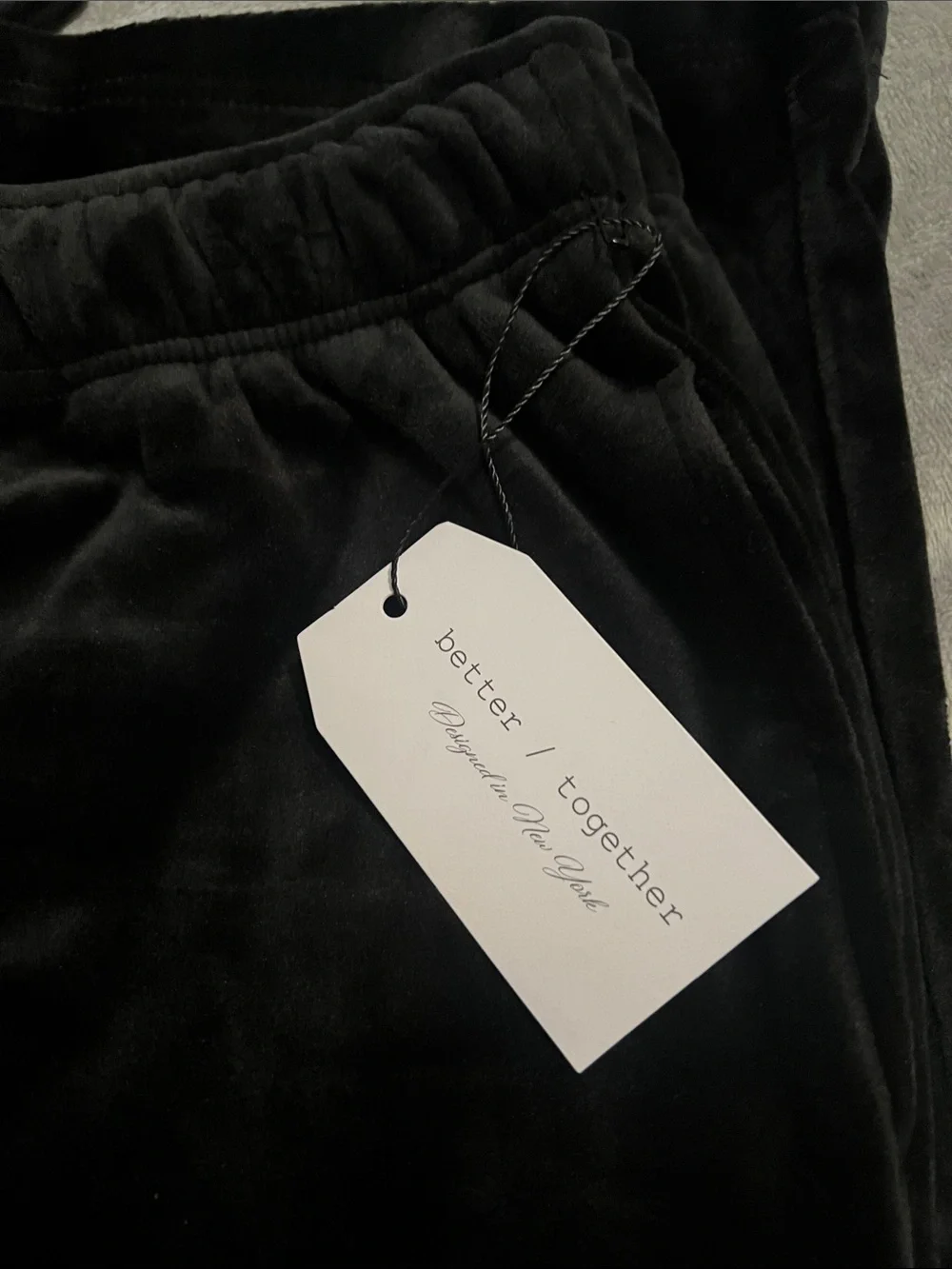 Women’s Black Velour Hoodie, Tank & Jogger Set - Picture 4 of 6